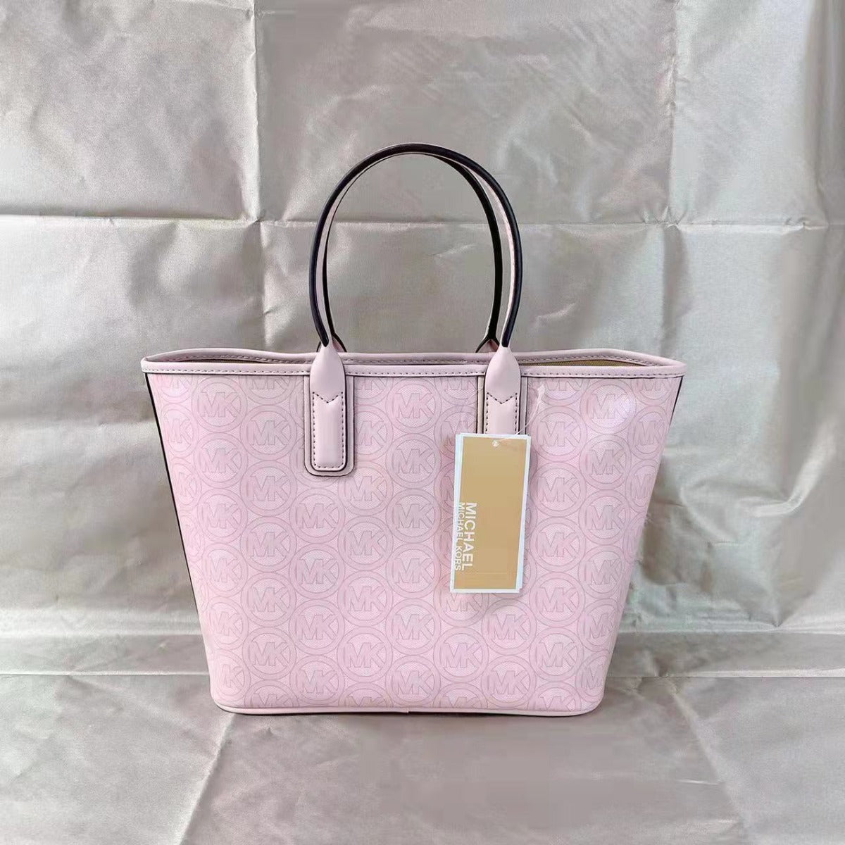 MICHAEL KORS 35H1T2JT1C Jodie Small Logo Jacquard Tote Bag In Powder Blush MICHAEL KORS 35H1T2JT1C Jodie Small Logo Jacquard Tote Bag In Powder Blush